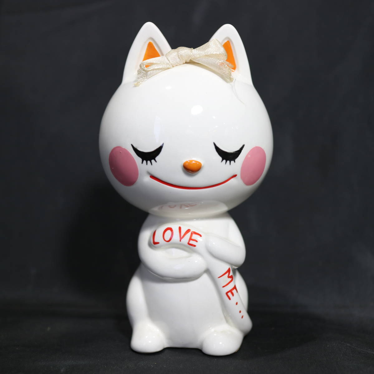 Yahoo!オークション - RUNE 内藤ルネ 白猫 貯金箱 陶器製 昭和レトロ