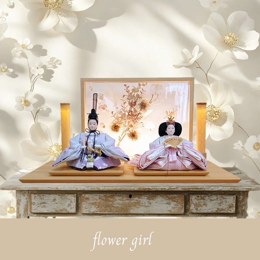 ライトアップ アクリルお花の屏風！雛人形【Flower Girl Belle 美邦