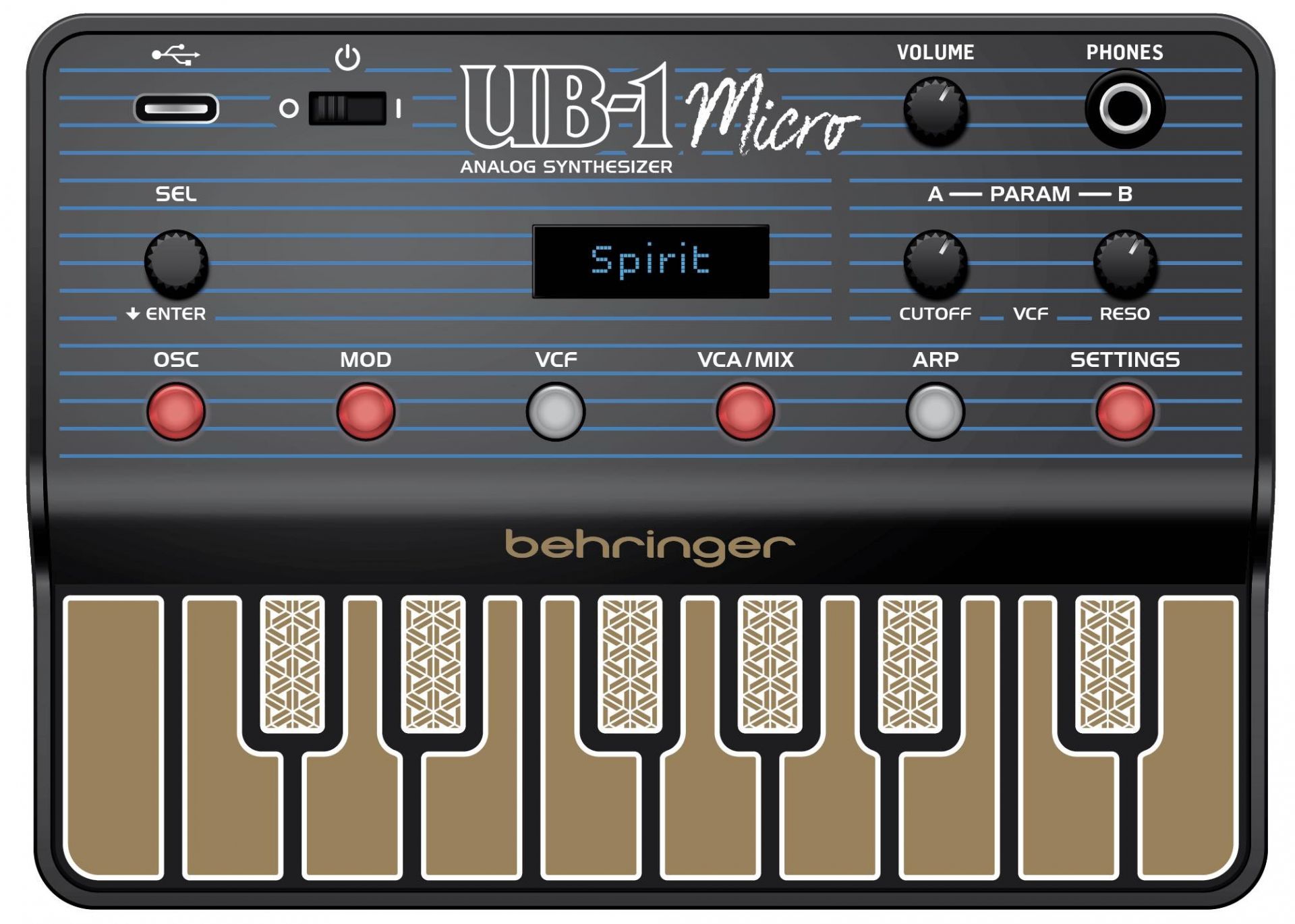 Behringer ” UB-1 ” | 2 DCOと4-pole filter搭載のポータブル