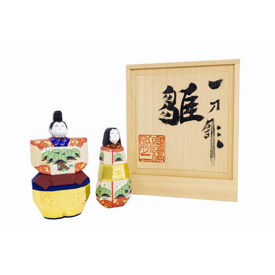 雛人形 「まほろば」4.5号サイズ 立雛 | 一刀彫り お雛様 手作り