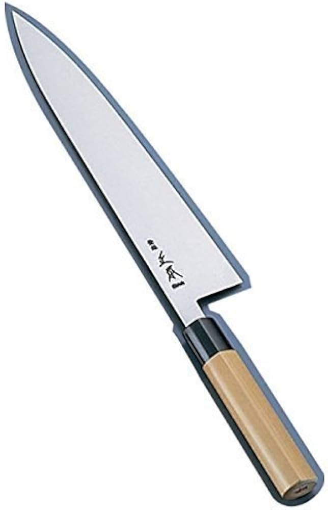 Amazon｜正本総本店 牛刀(両刃) 24㎝ 刀身:スウェ-デン鋼、柄:水牛角朴