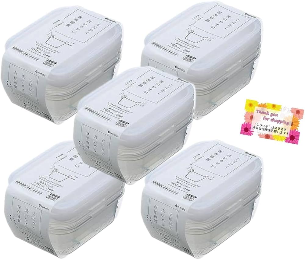 Amazon｜イノマタ化学 楽ちんパック 角型180ml 3個組 クリアーホワイト