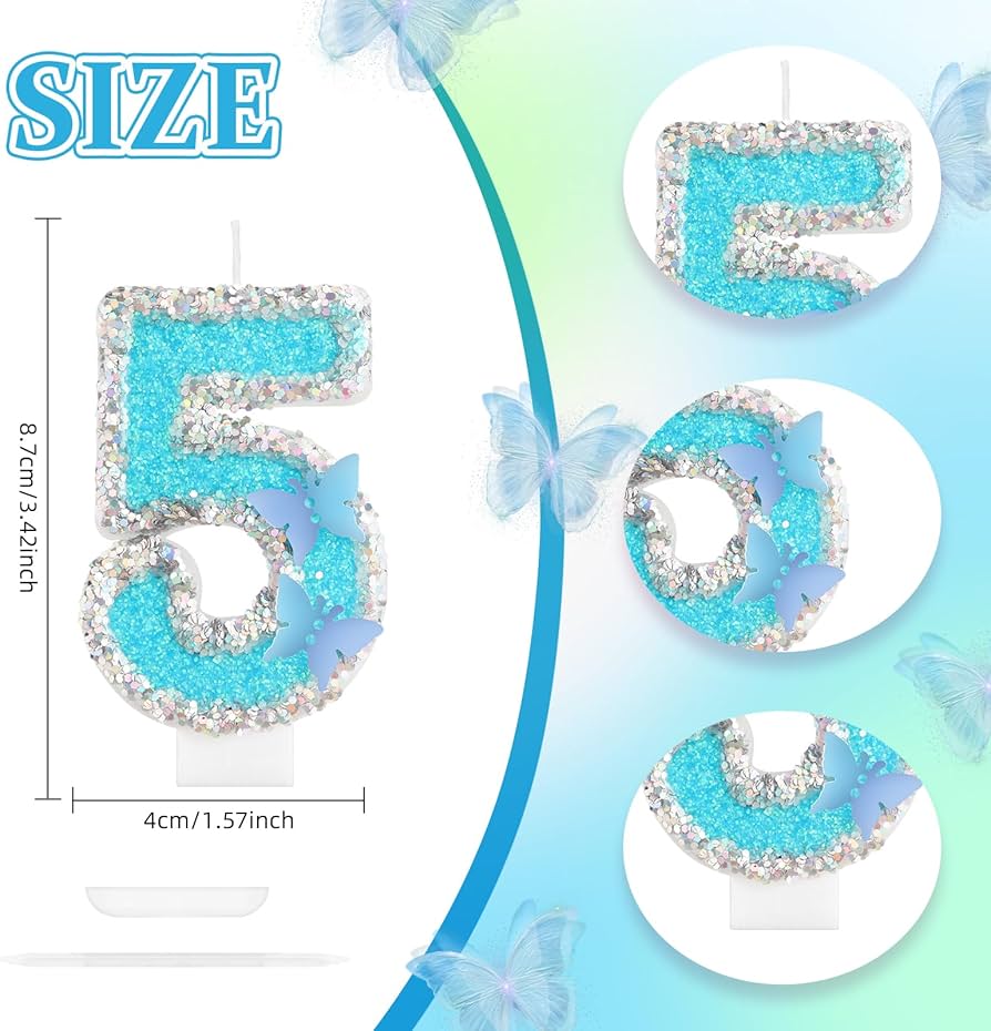 Amazon.com: iNINGER Birthday Candles,Number 11 Candle,Butterfly