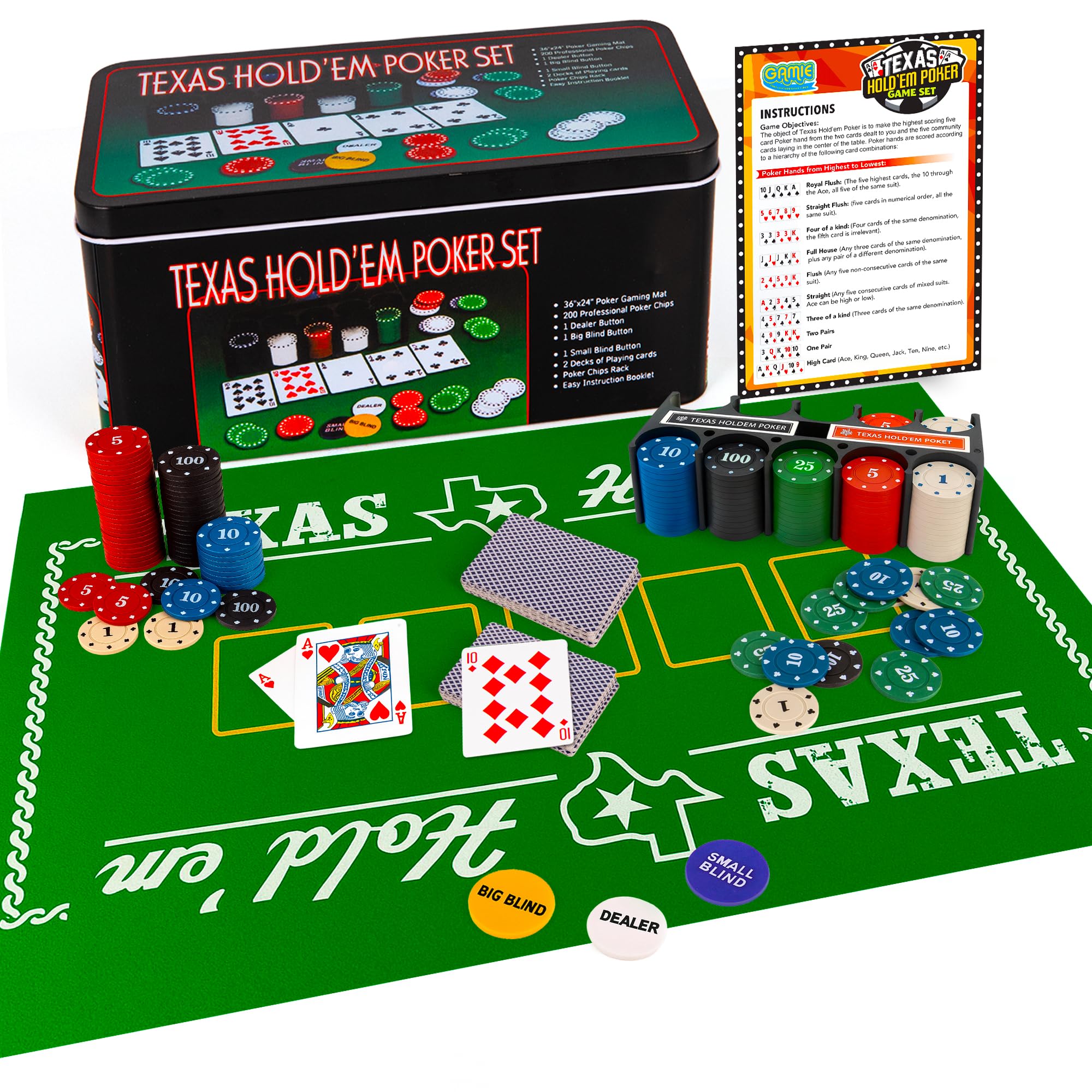 Amazon | Gamie Texas Holdem ポーカーゲームセット - ホールデム