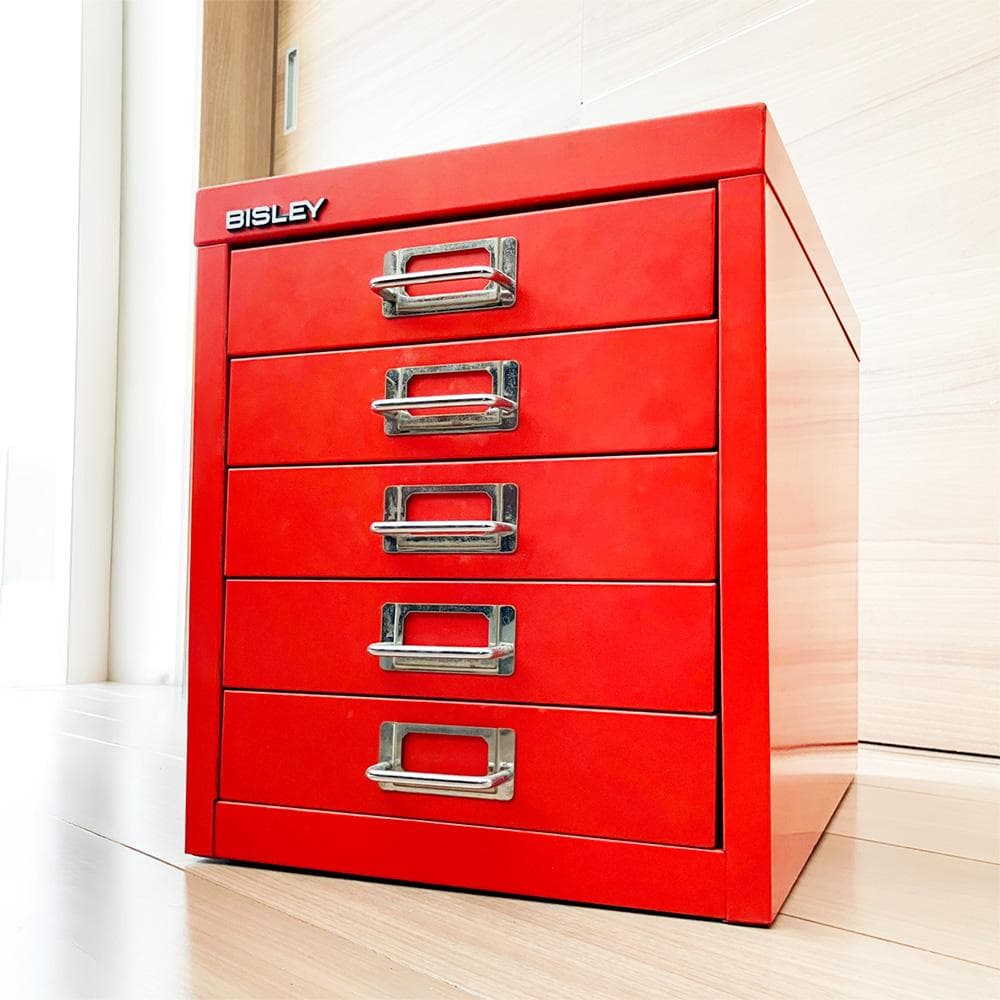 BISLEY ビスレー A4 引き出し 5段 スチール キャビネット red Amazon | Bisley (ビスレー) 5段 スチール マルチ引き出し