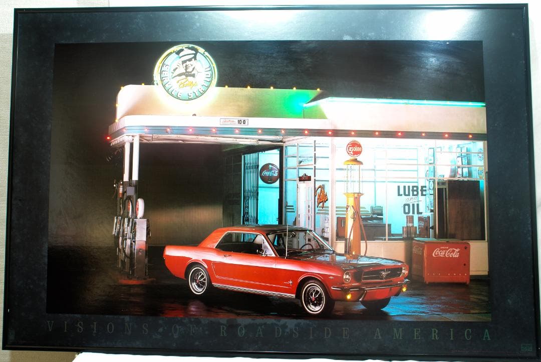 LED ライティング ポスターROAD SIDE of AMERICA ROSIE'S DINER,VISIONS OF ROADSIDE AMERICA, RARE AUTHENTIC 1994 ART