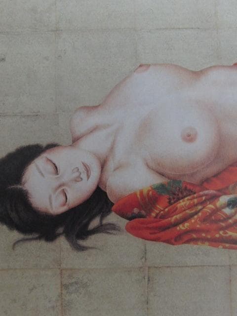 荻原季美子、【女】、希少な額装用画集より、新品額装付、状態良好