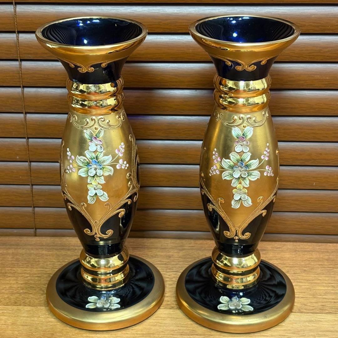 アンティーク洋硝子ガラス製　花入　花器　花瓶 gg-119-02.jpg