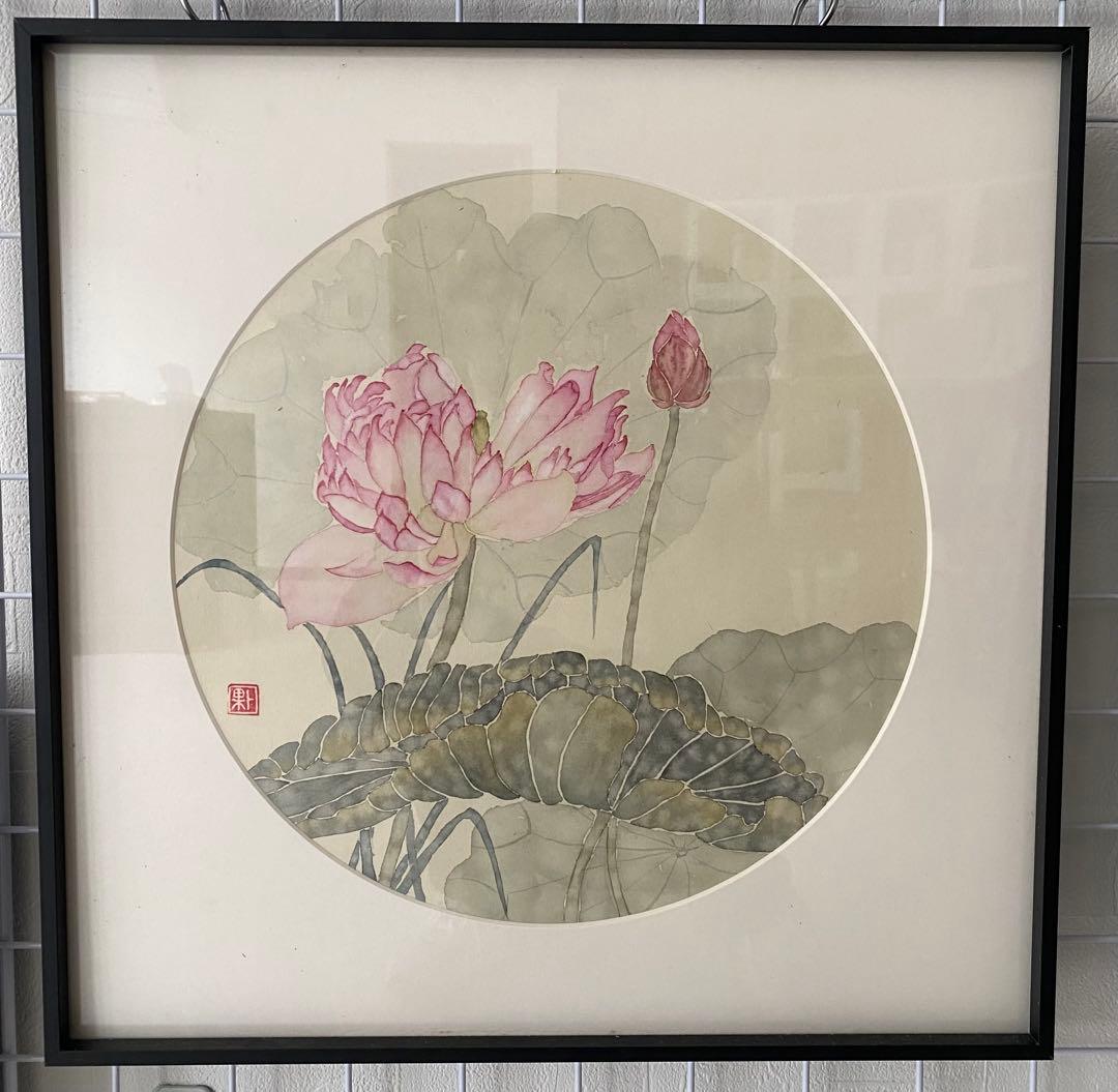 蓮の花 水墨画 円形 辻風 | 水墨画 墨彩画 | | 蓮の花。 #蓮 #蓮の花 #rotas #水墨画